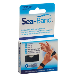 Sea-Band akupresurni trak za odrasle, črn, en par