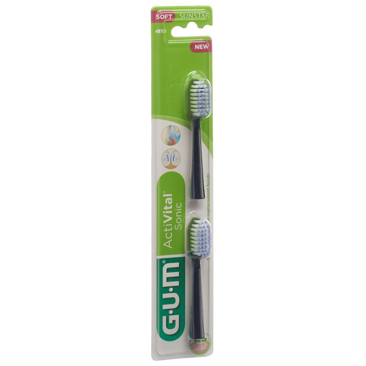 برس جایگزین GUM SUNSTAR اکتیویتال سونیک مشکی 2 عدد