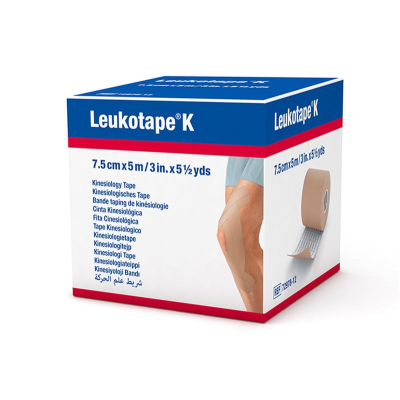 Leukotape k belægningsbinder 5mx7,5cm hudfarve