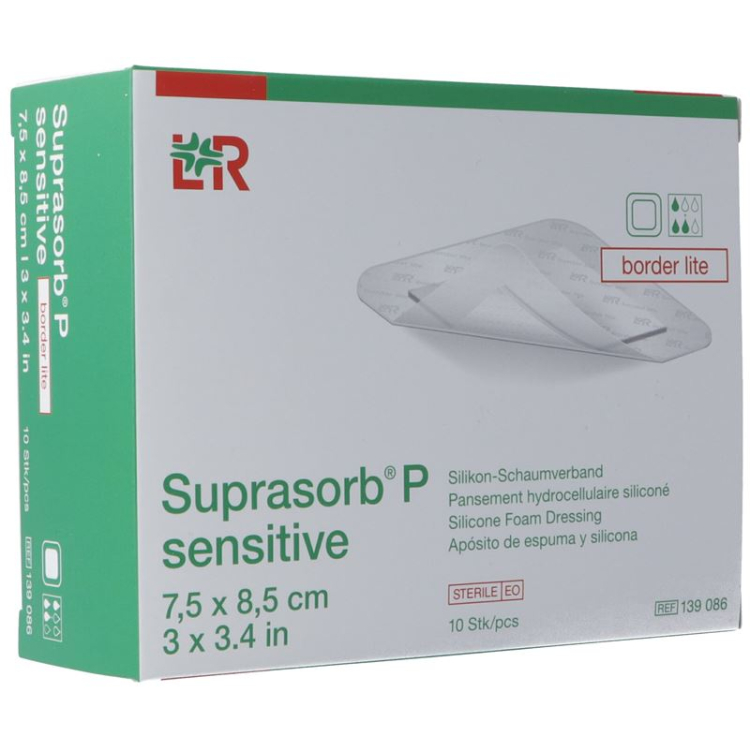 Suprasorb P wrażliwy border lite 7,5x8,5cm 10szt