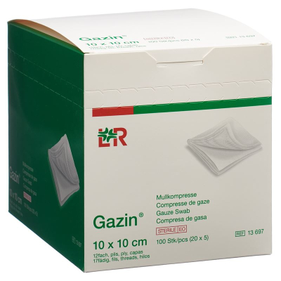 Gazin mullkompress rinkinys 10x10cm 12x sterilus 20x5 vnt.