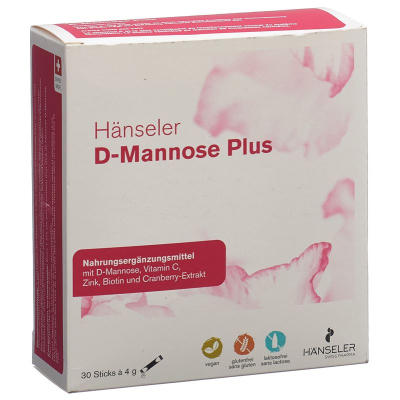 Hänseler D-mannose med tranebærsmag stick 30 5 g