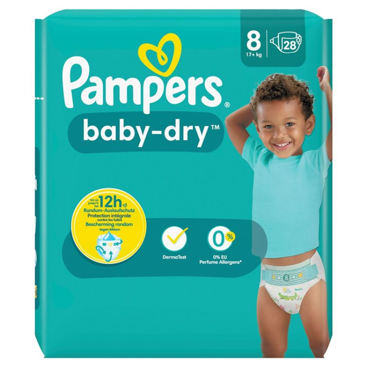 PAMPERS बेबी ड्राई Gr8 17+kg एक्सट लार्ज स्पार n