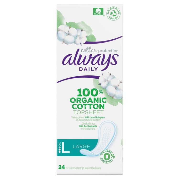 תוחם תחתונים תמיד Cotton Protection Large 32 יח'