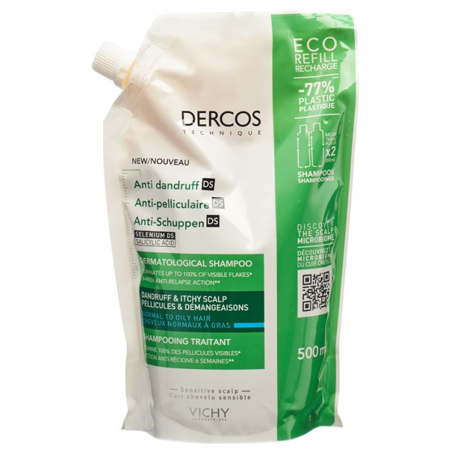 Vichy Dercos Anti dandruff DS Shampoo fettiges Haar Refill Btl 500 毫升