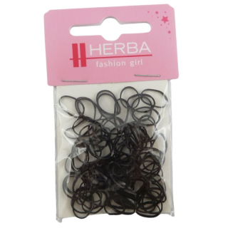 Herba Kids plaukų kaklaraiščiai 1cm juodi 20 vnt