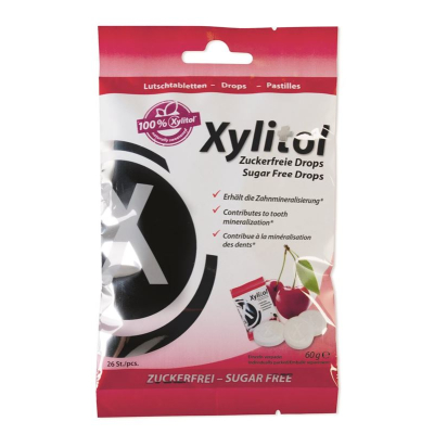 Miradent xylitol drops cherry 60 ក្រាម។