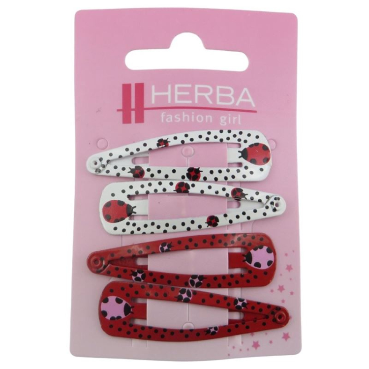 HERBA Kinderclips 5cm rot/weiss