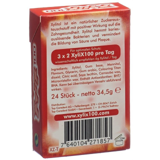 XyliX100 dėžutės vitrininė kramtomoji guma Tropic 10x24 vnt
