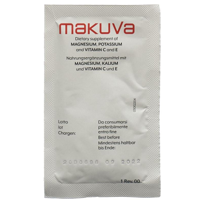 Makuva Orangengeschmack עם מגנזיום קליום וויטמין C ו-E 30 bag 6.5 גרם