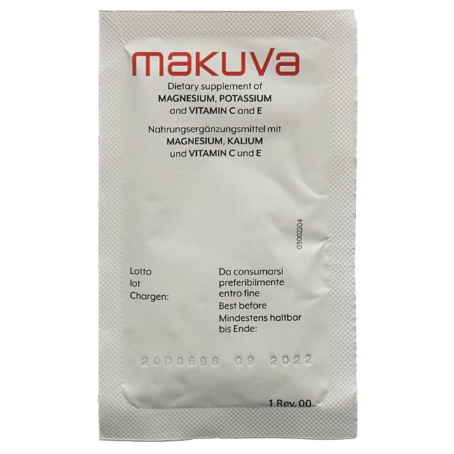 Makuva Orangengeschmack mit Magnesium Kalium, Vitamin C, E 30 Btl 6.5 гр