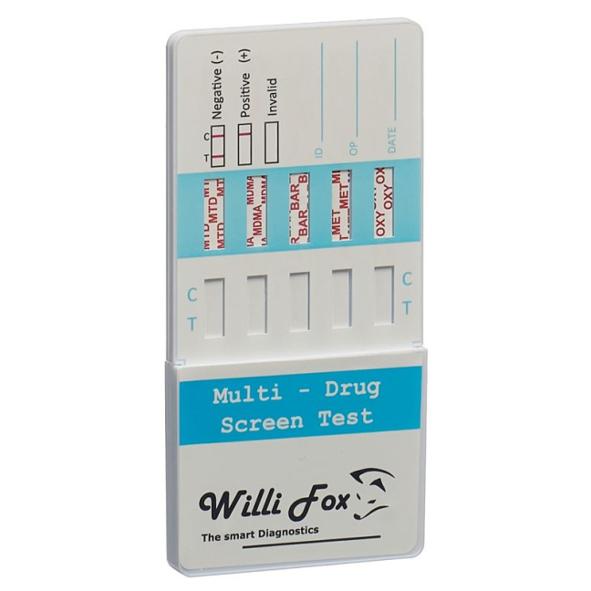 Willi Fox teste de drogas multi 10 drogas urina 5 unid.