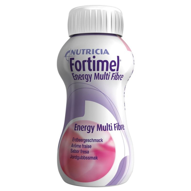 Fortimel Energy Multi Fiber Aardbei 4 Flessen 200 ml