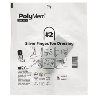 PolyMem Finger/ Zehenverband silver M No.2 6 Stk