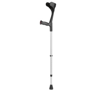 Ossenberg crutch alu/black hard grip 140kg 1 pair