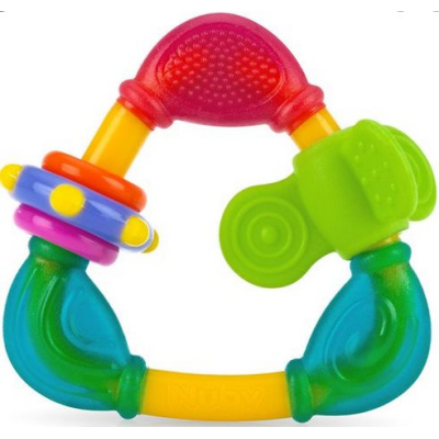 Nuby soft-hard triangle teether w bew elem