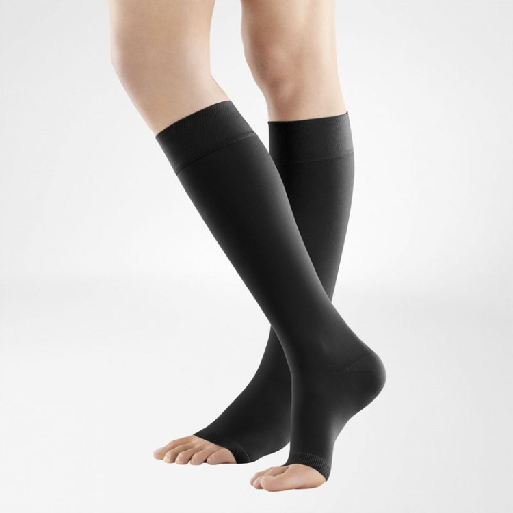 VenoTrain SOFT A-D KKL2 normal L / long open toe Black 1 Pair