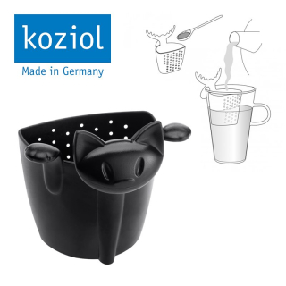 Herboristeria tea strainer Koziol Miaou black