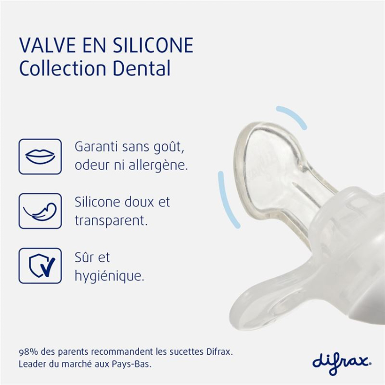 Difrax dummy dental 0-6M სილიკონი