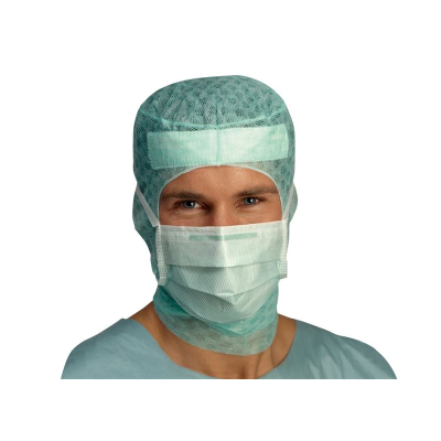 Barrier surgical masks antifog green