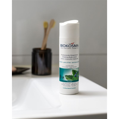 Biokosma vitalisierende körperlotion bio-wacholder and bio-tulsi fl 200 мл