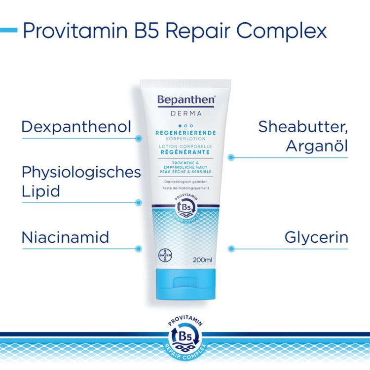 Bepanthen DERMA Regenerierende Körperlotion Tb 200 мл