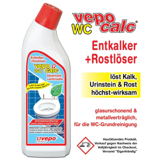Vepocalc toilet descaler + rust remover highly effective canister 10 lt