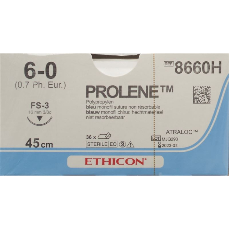 PROLENE 45cm modra 6-0 FS-3 36 kos