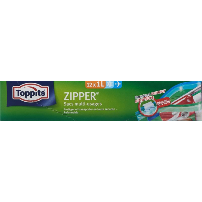 Toppits zipper all purpose bags 1l 12 pcs