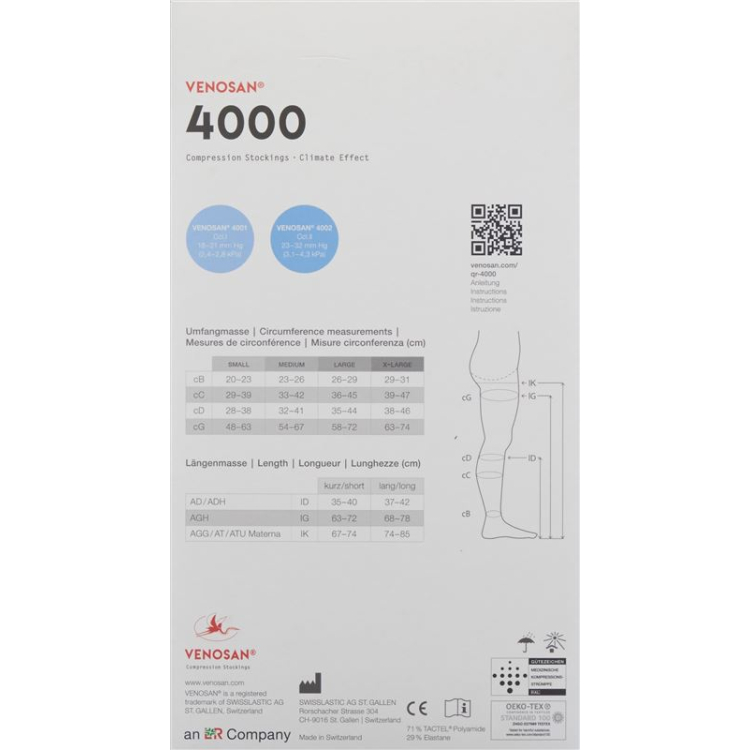 VENOSAN 4001 A-DH KKL1 XL short cut mex 1 пара