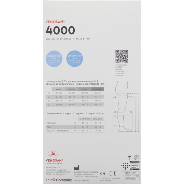 VENOSAN 4002 A-DH KKL2 XL کوتاه باز مکزیک 1 جفت