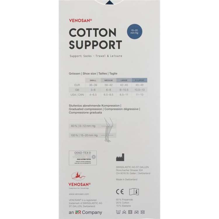 Venosan COTTON SUPPORT Sokken A-D M navy 1 paar