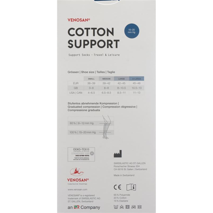 Venosan COTTON SUPPORT Meias A-D S bege 1 par