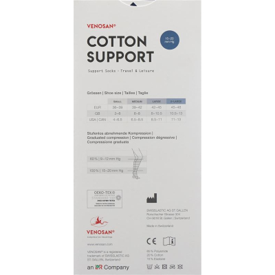 Venosan COTTON SUPPORT Чорапи A-D S антрацит 1 чифт