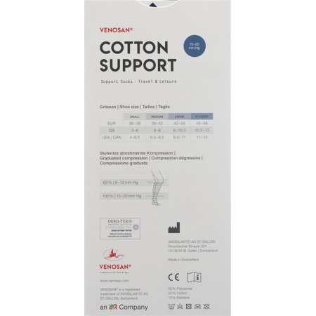 Venosan COTTON SUPPORT Socks A-D M 1 pair anthracite