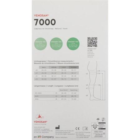 VENOSAN 7001 A-D KKL1 XL 쇼트 ge 베이지 1켤레