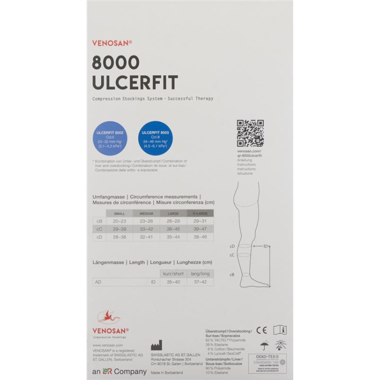 VENOSAN 8002 Ulcerfit Set A-D KKL2 S சுருக்கமானது