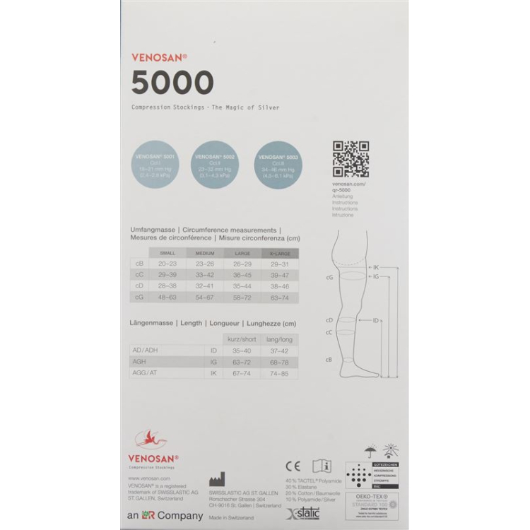 Venosan 5001 A-DH KKL1 L بلند باز مکزیکو 1 جفت