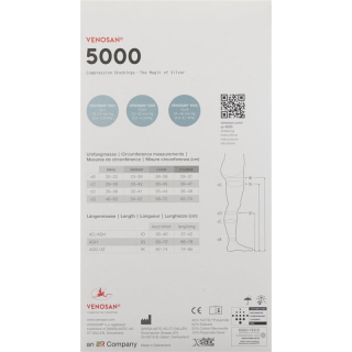 VENOSAN 5001 A-D KKL1 M کوتاه مشکی باز 1 جفت