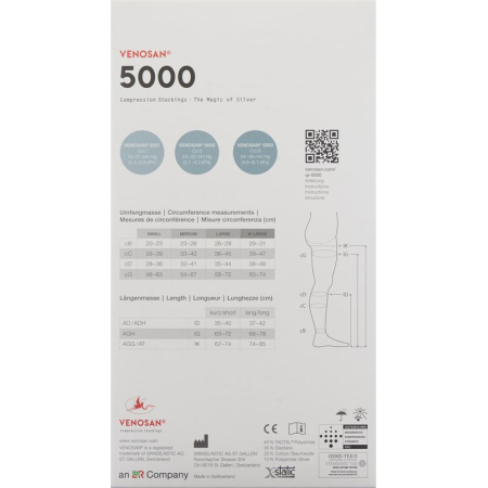 VENOSAN 5001 A-GH KKL1 XL קצר פתוח מרוקו 1 זוג