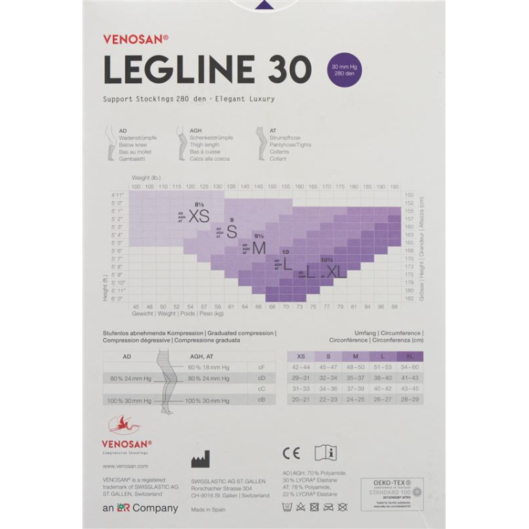 VENOSAN LEGLINE 30 A-T M sahara 1 par