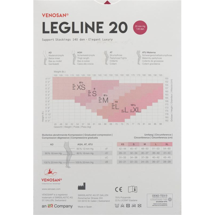 Venosan Legline 20 A-TU Materna XL сахара 1 пара