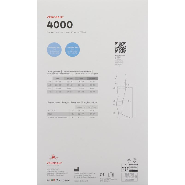 VENOSAN 4001 A-T KKL1 XL 숏컷 모로코 1켤레