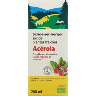 Schoenenberger Acerola naturtrüber Fruchtsaft Bio Fl 200 מ"ל
