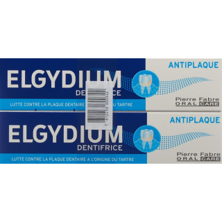 Elgydium Anti-Plaque Zahnpasta Duo 2 על 75 מ"ל