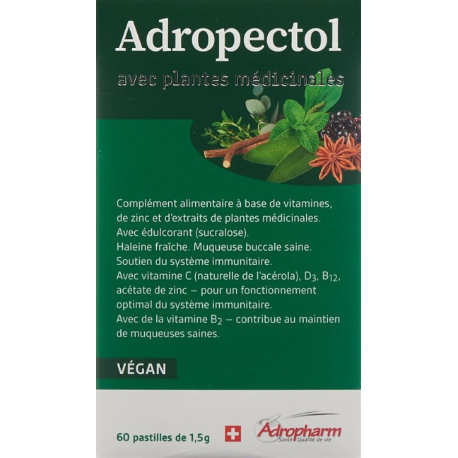 ADROPECTOL Thực vật Pastillen