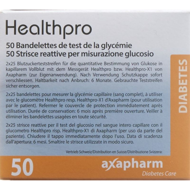 Healthpro Axapharm Blutzucker-Teststreifen 50 Stk