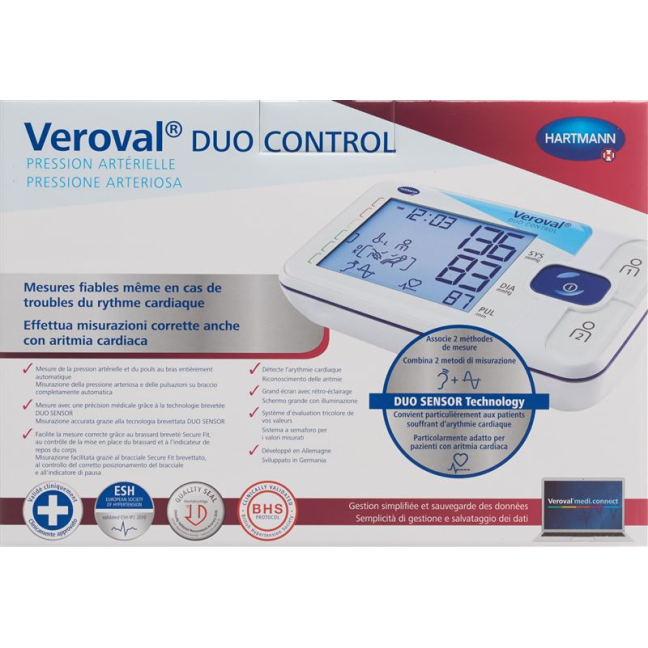 VEROVAL Duo Control L – Monitor Your Blood Pressure and Pulse Rate Easily