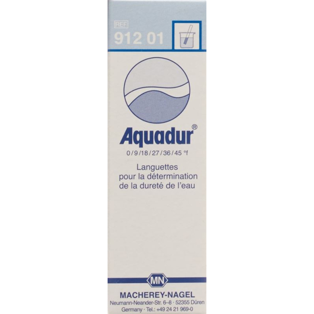 Aquadur su sertlik testi çubukları 0°d-25°d 100 adet