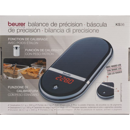 Кухонные весы Beurer 0,1 г цифровые KS 36